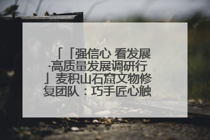 「强信心 看发展·高质量发展调研行」麦积山石窟文物修复团队：巧手匠心触摸“光阴的故事”