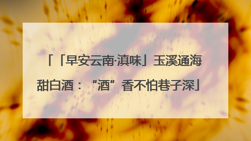 「早安云南·滇味」玉溪通海甜白酒：“酒”香不怕巷子深