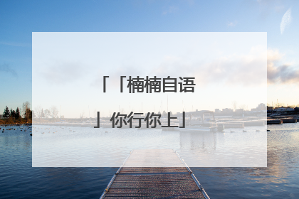 「楠楠自语」你行你上