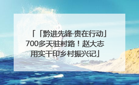 「黔进先锋·贵在行动」700多天驻村路！赵大志用实干印乡村振兴记