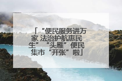 “便民服务进万家 法治护航惠民生”“头雁”便民集市“开张”啦