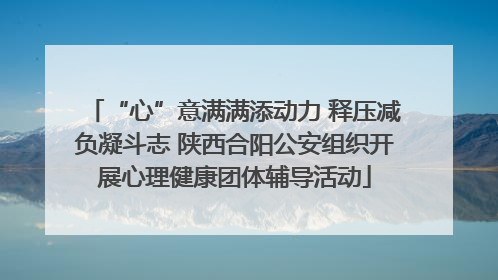 “心”意满满添动力 释压减负凝斗志 陕西合阳公安组织开展心理健康团体辅导活动