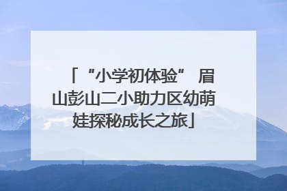 “小学初体验” 眉山彭山二小助力区幼萌娃探秘成长之旅