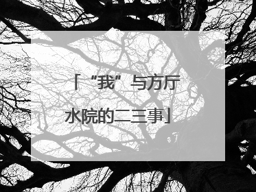 “我”与方厅水院的二三事