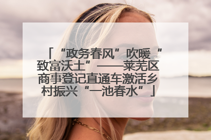 “政务春风”吹暖“致富沃土”——莱芜区商事登记直通车激活乡村振兴“一池春水”