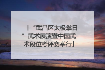 “武昌区太极拳日”武术展演暨中国武术段位考评赛举行