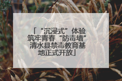 “沉浸式”体验 筑牢青春“防毒墙” 清水县禁毒教育基地正式开放