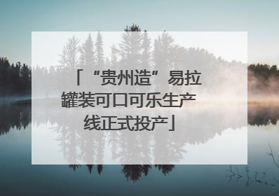“贵州造”易拉罐装可口可乐生产线正式投产