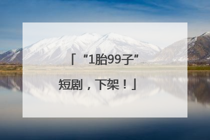 “1胎99子”短剧，下架！