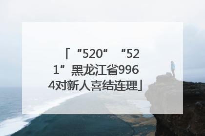 “520”“521”黑龙江省9964对新人喜结连理