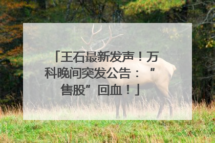 王石最新发声！万科晚间突发公告：“售股”回血！