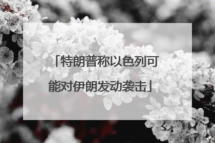 特朗普称以色列可能对伊朗发动袭击