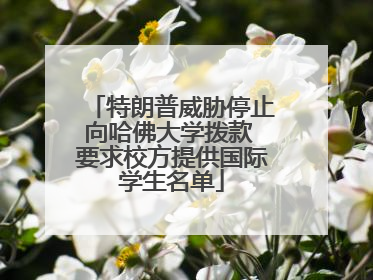 特朗普威胁停止向哈佛大学拨款 要求校方提供国际学生名单