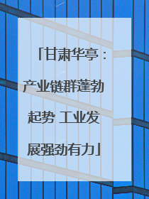 甘肃华亭：产业链群蓬勃起势 工业发展强劲有力