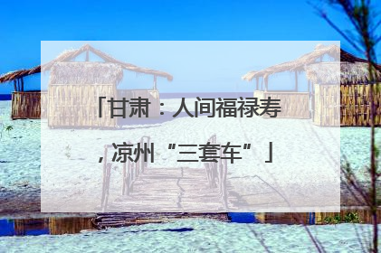甘肃：人间福禄寿，凉州“三套车”