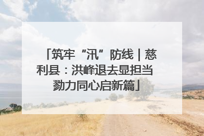 筑牢“汛”防线｜慈利县：洪峰退去显担当 勠力同心启新篇