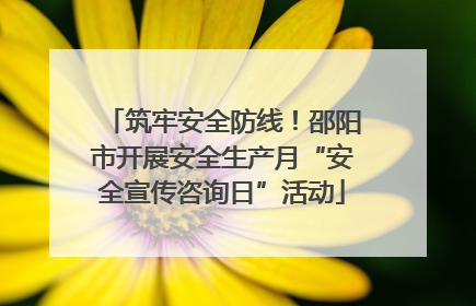 筑牢安全防线！邵阳市开展安全生产月“安全宣传咨询日”活动