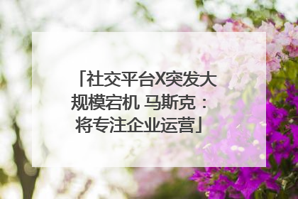 社交平台X突发大规模宕机 马斯克：将专注企业运营