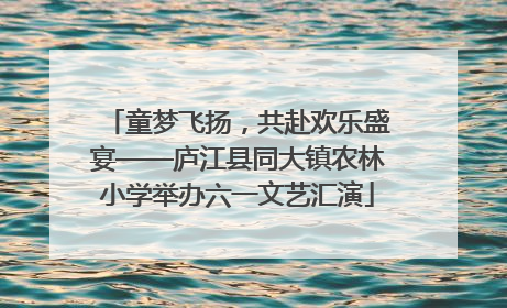 童梦飞扬，共赴欢乐盛宴——庐江县同大镇农林小学举办六一文艺汇演