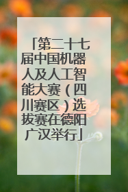 第二十七届中国机器人及人工智能大赛（四川赛区）选拔赛在德阳广汉举行