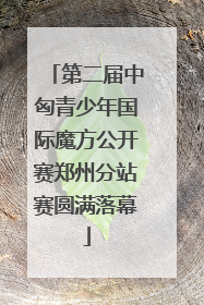 第二届中匈青少年国际魔方公开赛郑州分站赛圆满落幕