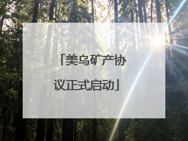 美乌矿产协议正式启动