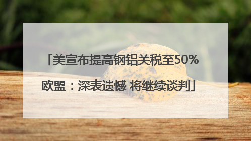美宣布提高钢铝关税至50% 欧盟：深表遗憾 将继续谈判