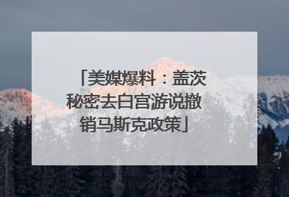 美媒爆料：盖茨秘密去白宫游说撤销马斯克政策