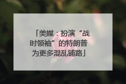 美媒：扮演“战时领袖”的特朗普为更多混乱铺路