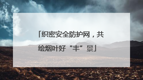 织密安全防护网，共绘烟叶好“丰”景