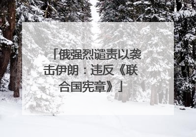 俄强烈谴责以袭击伊朗：违反《联合国宪章》