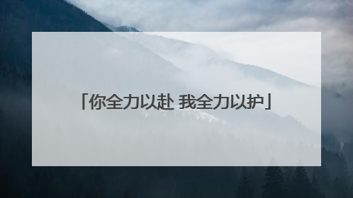 你全力以赴 我全力以护