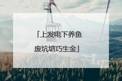 上发电下养鱼 废坑塘巧生金