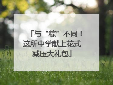 与“粽”不同！这所中学献上花式减压大礼包