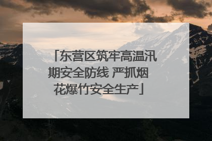 东营区筑牢高温汛期安全防线 严抓烟花爆竹安全生产