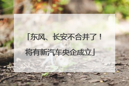 东风、长安不合并了！将有新汽车央企成立