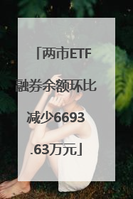 两市ETF融券余额环比减少6693.63万元