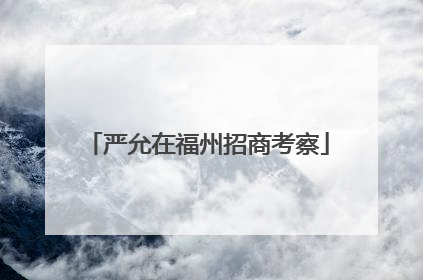 严允在福州招商考察