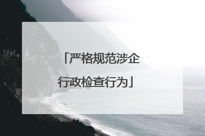 严格规范涉企行政检查行为