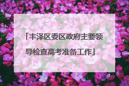 丰泽区委区政府主要领导检查高考准备工作