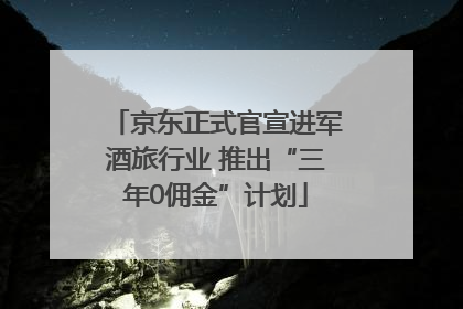 京东正式官宣进军酒旅行业 推出“三年0佣金”计划