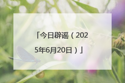 今日辟谣（2025年6月20日）