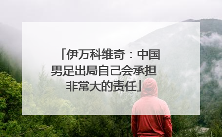 伊万科维奇：中国男足出局自己会承担非常大的责任
