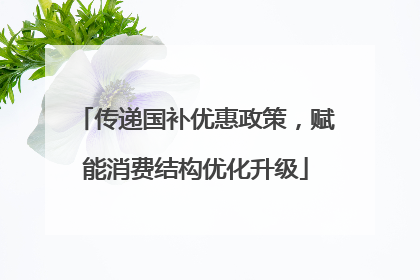 传递国补优惠政策，赋能消费结构优化升级