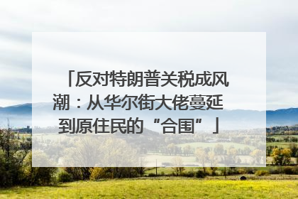 反对特朗普关税成风潮：从华尔街大佬蔓延到原住民的“合围”