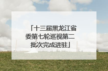 十三届黑龙江省委第七轮巡视第二批次完成进驻