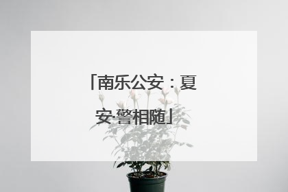 南乐公安：夏安·警相随