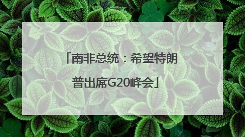 南非总统：希望特朗普出席G20峰会