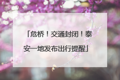 危桥！交通封闭！泰安一地发布出行提醒