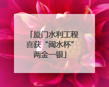 厦门水利工程喜获“闽水杯”两金一银